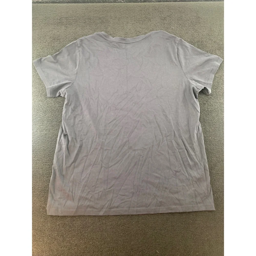 Lands End Relaxed Fit Black Crew Neck T Shirt Size L 14-16 Women - Picture 2 of 3